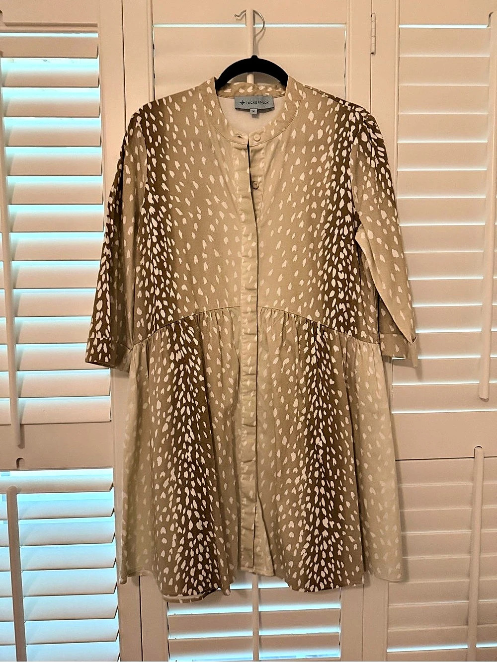 Tuckernuck Antelope Royal Shirt Dress Brown & White Medium